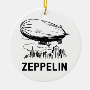 Vintage Retro Zeppelin - Dirigible Luchtballon Sch Keramisch Ornament