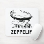 Vintage Retro Zeppelin - Dirigible Luchtballon Sch Muismat (Met muis)
