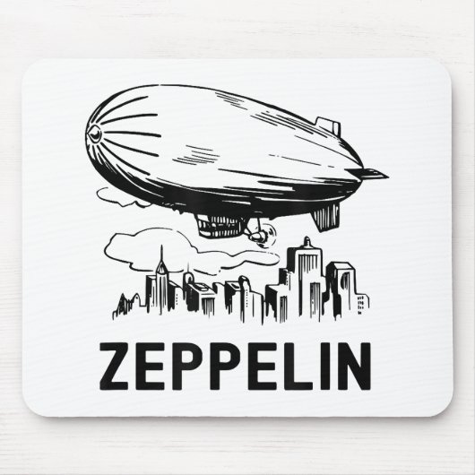 Vintage Retro Zeppelin - Dirigible Luchtballon Sch Muismat (Voorkant)