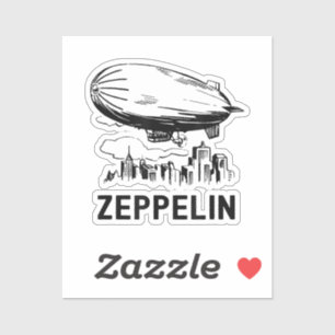 Vintage Retro Zeppelin - Dirigible Luchtballon Sch Sticker