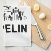 Vintage Retro Zeppelin - Dirigible Luchtballon Sch Theedoek (Quarter Fold)
