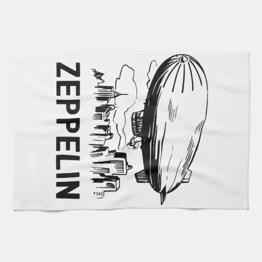 Vintage Retro Zeppelin - Dirigible Luchtballon Sch Theedoek (Horizontaal)