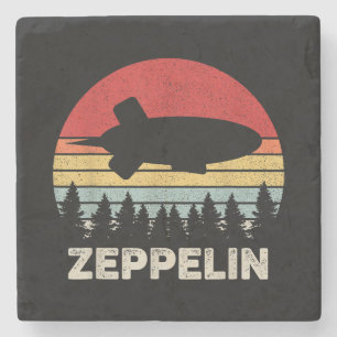 Vintage Retro Zeppelin T-shirt Luchtballon Luchtsc Stenen Onderzetter