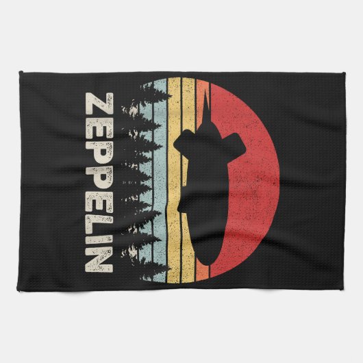 Vintage Retro Zeppelin T-shirt Luchtballon Luchtsc Theedoek (Horizontaal)