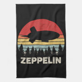 Vintage Retro Zeppelin T-shirt Luchtballon Luchtsc Theedoek (Verticaal)