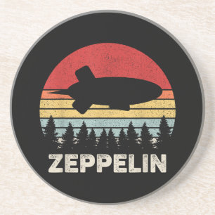 Vintage Retro Zeppelin T-shirt Luchtballon Luchtsc Zandsteen Onderzetter