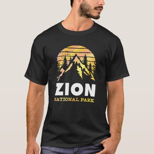 Vintage Retro Zion National Park Utah T-shirt (Voorkant)
