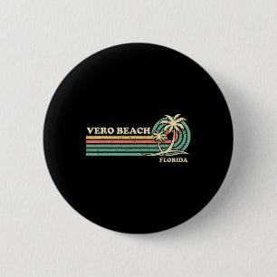 Vintage Retro Zomer Vakantie Florida Vero Beach M Ronde Button 5,7 Cm