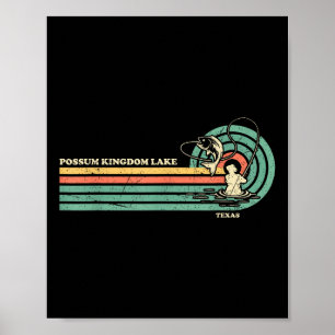 Vintage Retro Zomer Vissen Texas Possum Koninkrijk Poster