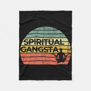 Vintage Retro Zonsondergang Grappige Yoga Spiritue Fleece Deken