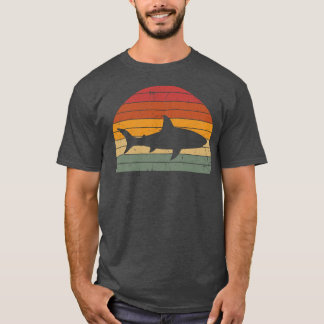 Vintage Retro Zonsondergang Haai Silhouette Sweats T-shirt