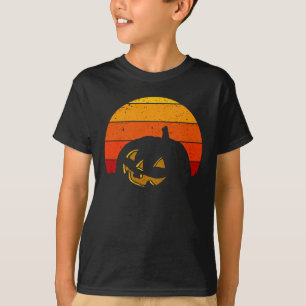 Vintage Retro Zonsondergang Halloween Pompoen I T-shirt