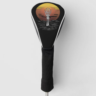 Vintage Retro Zonsondergang Halloween Zombie Hand Golfheadcover
