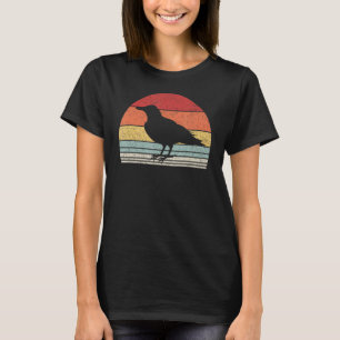 Vintage Retro Zwarte Kraai Raaf Vogel 2 T-shirt