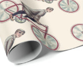 Vintage/retrocyclist Cadeaupapier (Rol Hoek)