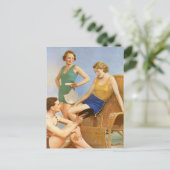 Vintage-retrovrouwen Zwemkleding Partij 30 Briefkaart (Staand voorkant)