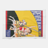 Vintage Revere Beach Carrousel Poster Nostalgisch Theedoek (Horizontaal)