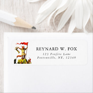 Vintage Reynard de Fox Fairy Folk Tale Etiket