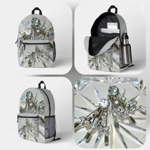 Vintage Rhinestone Glamour met Gepersonaliseerde I Bedrukte Rugzak
