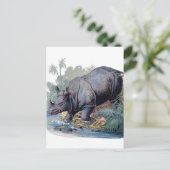 Vintage Rhino Briefkaart (Staand voorkant)