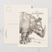 Vintage Rhinoceros Briefkaart (Voorkant / Achterkant)
