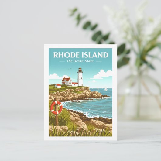 Vintage Rhode Briefkaart (Staand voorkant)