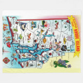 Vintage Rhode Island kaart werpdeken Fleece Deken (Voorkant (Horizontaal))