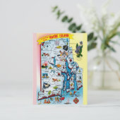 Vintage Rhode Island Map Postcard Briefkaart (Staand voorkant)