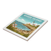 Vintage Rhode Tegeltje (Zijkant)