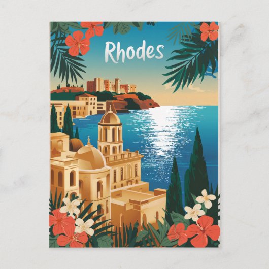 Vintage Rhodos-Griekenland Briefkaart (Voorkant)