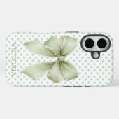 Vintage Ribbon Polkadot Personalized Case-Mate iPhone Case (Achterkant (horizontaal))
