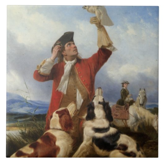 Vintage Richard Ansdell Bird Dogs Animal Hawking Tegeltje (Voorkant)