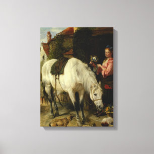 Vintage Richard Ansdell De dochter van de Gardener Canvas Afdruk