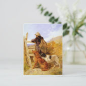 Vintage Richard Ansdell The Gamekeeper Dogs Golden Briefkaart (Staand voorkant)