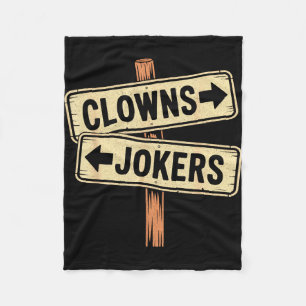 Vintage richting clowns naar links jokers naar de fleece deken