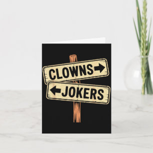 Vintage richting clowns naar links jokers naar de kaart
