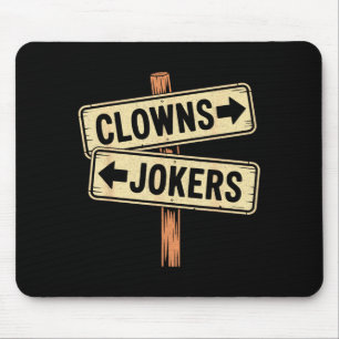 Vintage richting clowns naar links jokers naar de muismat