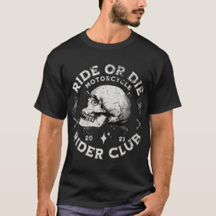 Vintage Ride or Die Motorclub Grafisch ontwerp T-shirt