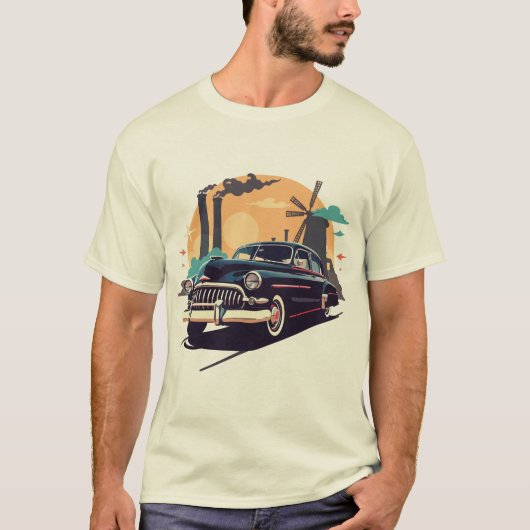 Vintage Ride Sunset Cruise T-Shirt (Voorkant)