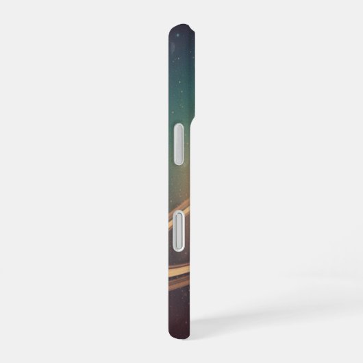 Vintage Ringed Planet iPhone 16 Hoesje (Rechterkant)