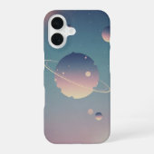 Vintage Ringed Planet iPhone 16 Hoesje (Achterkant)