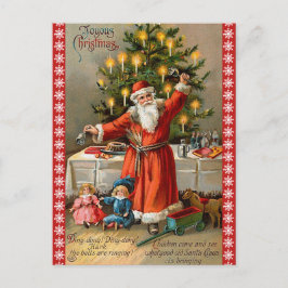 Vintage Ringing Bell Classic Kerstmis Feestdagenkaart