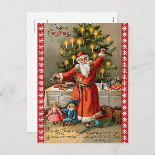 Vintage Ringing Bell Classic Kerstmis Feestdagenkaart (Voorkant / Achterkant)