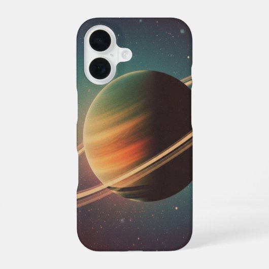 Vintage Ringplaneet iPhone 16 Hoesje (Achterkant)