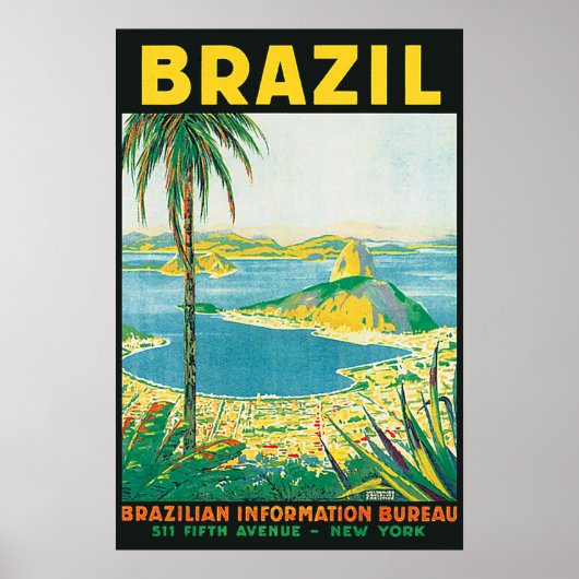 Vintage Rio Brazilië reisposter Poster (Voorkant)