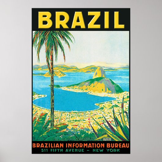 Vintage Rio Brazilië reisposter Poster (Voorkant)