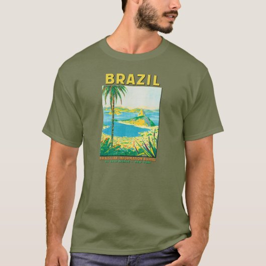 Vintage Rio Brazilië-reisposter T-shirt (Voorkant)