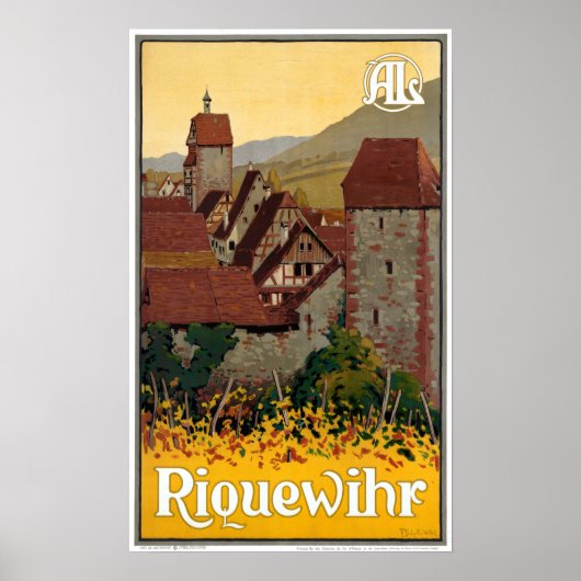 Vintage Riquewihr France Travel Poster (Voorkant)