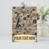 vintage ritme bedankkaart (Staand voorkant)