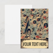 vintage ritme bedankkaart (Voorkant / Achterkant)